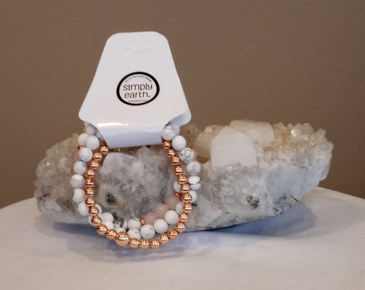 Rose & Howlite Diffuser Bracelet Set